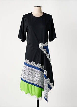 Robe mi-longue coupe fluide manches courtes noir KOCHÉ femme