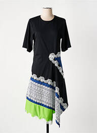Robe mi-longue coupe fluide manches courtes noir KOCHÉ femme