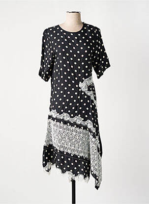 Robe mi-longue coupe fluide manches courtes noir KOCHÉ femme