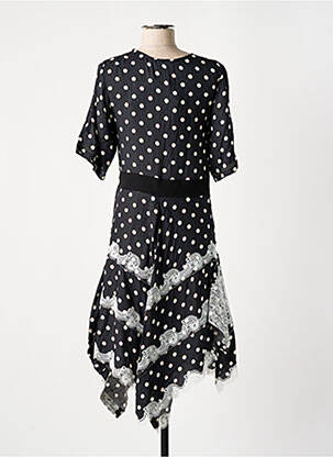 Robe mi-longue coupe fluide manches courtes noir KOCHÉ femme