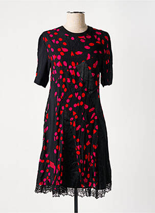 Robe mi-longue coupe fluide manches courtes noir KOCHÉ femme