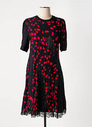 Robe mi-longue coupe fluide manches courtes noir KOCHÉ femme