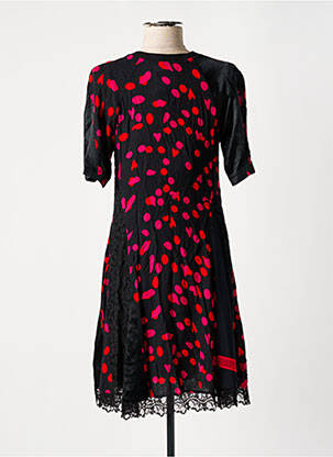 Robe mi-longue coupe fluide manches courtes noir KOCHÉ femme
