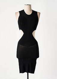 Robe mi-longue sans manche sans manche noir ROTATE femme