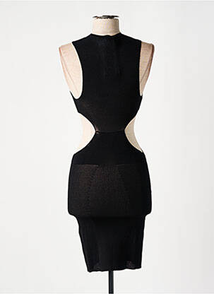 Robe mi-longue sans manche sans manche noir ROTATE femme