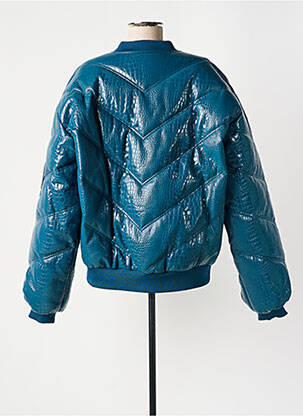 Blouson effet matière satinée bleu ROTATE femme