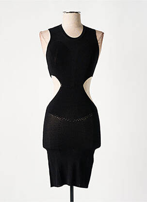 Robe mi-longue noir ROTATE pour femme