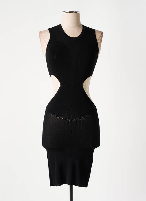 Robe mi-longue sans manche sans manche noir ROTATE femme