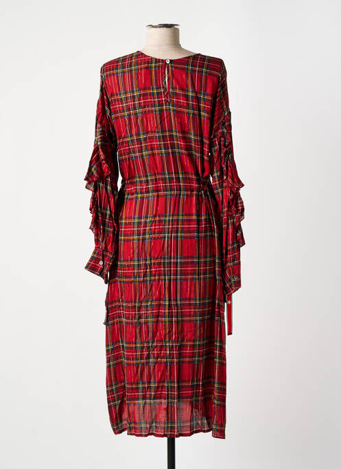 Robe mi-longue rouge SHIRTAPORTER pour femme