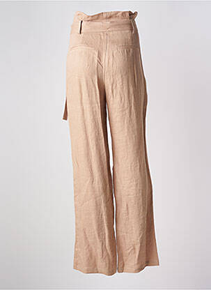 Pantalon large tissage crêpe taille haute beige ANINE BING femme