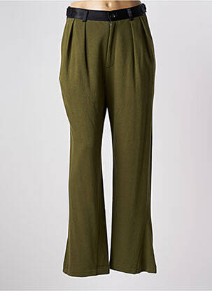Pantalon droit stretch taille haute vert KOCHÉ femme