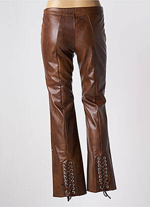 Pantalon flare taille basse taille basse marron ROTATE femme