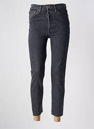 Jeans coupe slim stretch taille haute noir RE / DONE femme