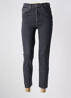 Jeans coupe slim stretch taille haute noir RE / DONE femme