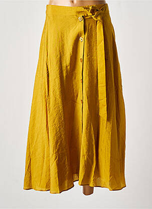 Jupe mi-longue coupe évasée jaune SAMSOE & SAMSOE femme
