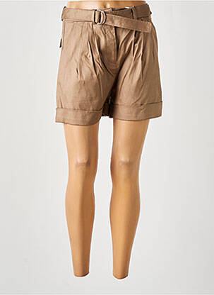 Short fermeture zippée sous rabat avec crochet marron SAMSOE & SAMSOE femme