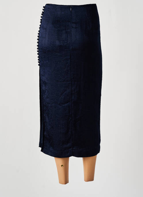 Jupe mi-longue bleu ROTATE pour femme