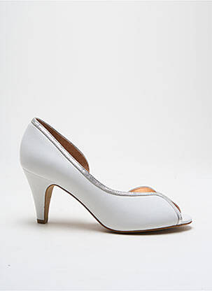Escarpins tissage satiné talon de 4 à 6cm blanc EMILIE KARSTON femme