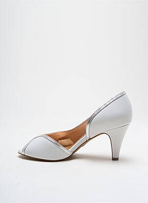 Escarpins tissage satiné talon de 4 à 6cm blanc EMILIE KARSTON femme