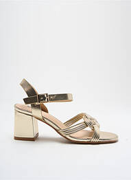 Sandales/nu pieds tissage satiné talon de 4 à 6cm or ELUE PAR NOUS femme
