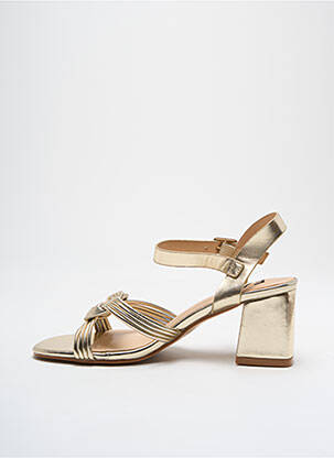 Sandales/nu pieds tissage satiné talon de 4 à 6cm or ELUE PAR NOUS femme
