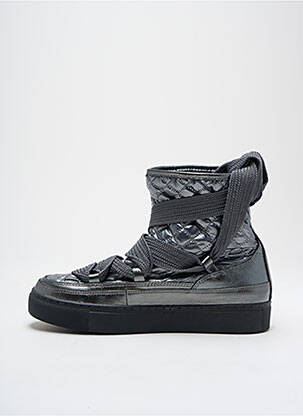 Bottines/boots matière lisse talon plat jusqu'à 3cm argent EMILIE KARSTON femme
