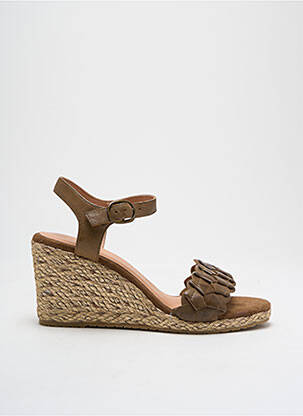 Sandales/nu pieds matière lisse talon de 4 à 6cm marron EMILIE KARSTON femme