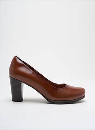 Escarpins tissage satiné talon de 4 à 6cm marron KARSTON femme