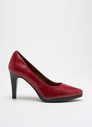 Escarpins tissage satiné talon de 7 à 9cm rouge KARSTON femme