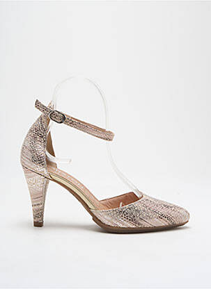 Sandales/nu pieds matière lisse talon de 4 à 6cm or KARSTON femme