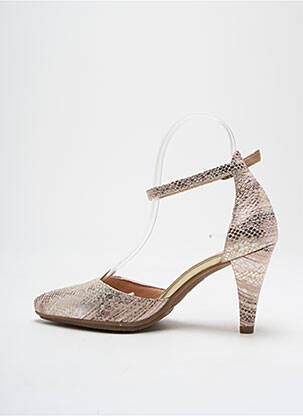 Sandales/nu pieds matière lisse talon de 4 à 6cm or KARSTON femme
