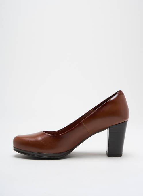 Escarpins tissage satiné talon de 4 à 6cm marron KARSTON femme