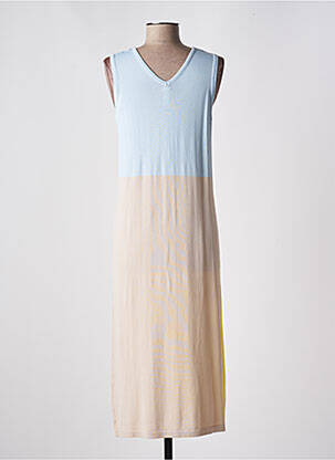 Robe pull coupe droite sans manche jaune SCORZZO femme