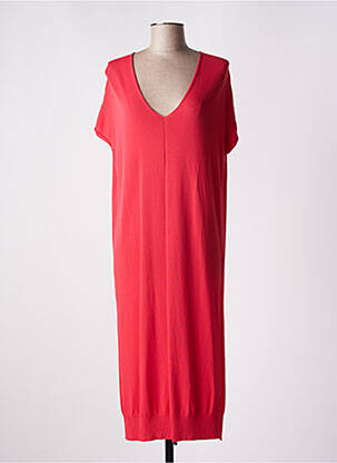 Robe pull resserrée sur le bas manches courtes rouge CARTA LIBERA femme