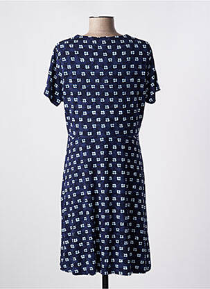 Robe mi-longue imprimé fantaisie manches courtes bleu SURKANA femme