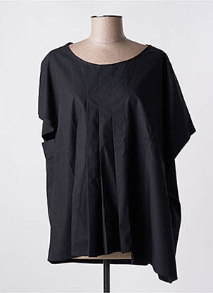 Blouse tissage popeline manches courtes noir LOTUS EATERS femme