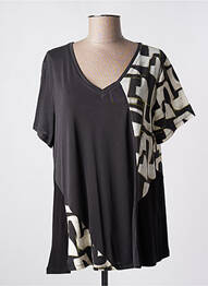 Top tissage jersey manches courtes noir OZAI N KU femme