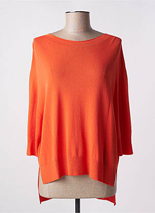 Pull col bateau manches 3/4 orange CARTA LIBERA femme