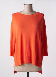 Pull col bateau manches 3/4 orange CARTA LIBERA femme