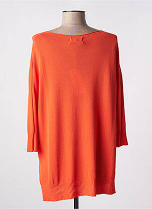 Pull col bateau manches 3/4 orange CARTA LIBERA femme