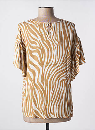 Blouse tissage popeline manches courtes beige LES BLONDINETTES femme
