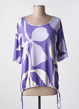 Top stretch manches courtes violet SCORZZO femme