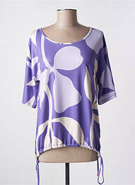 Top stretch manches courtes violet SCORZZO femme