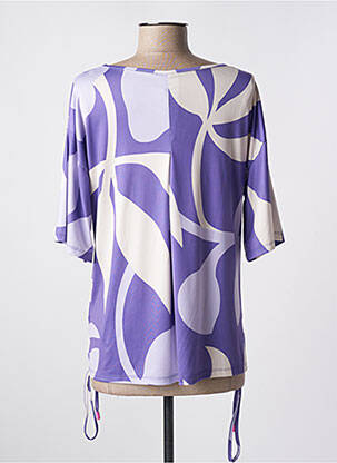 Top stretch manches courtes violet SCORZZO femme