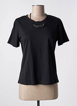 T-shirt coupe cintrée manches courtes noir RELISH femme