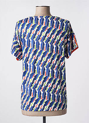 Top stretch manches courtes bleu SCORZZO femme
