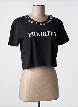 T-shirt coupe droite manches courtes noir RELISH femme