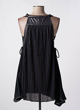 Tunique sans manche tissage crêpe noir ELISA CAVALETTI femme