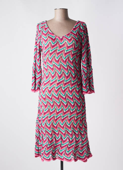 Robe pull col v manches 3/4 rose ALDO MARTIN'S femme