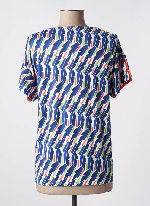 Top stretch manches courtes bleu SCORZZO femme